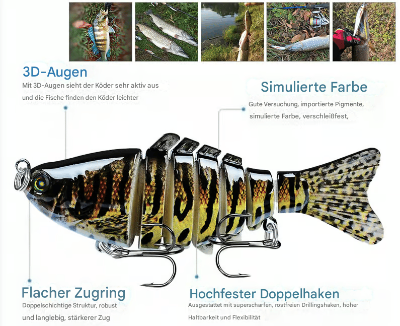 Bionischer Schwimmköder - Für alle Angelgewässer geeignet Zorenza