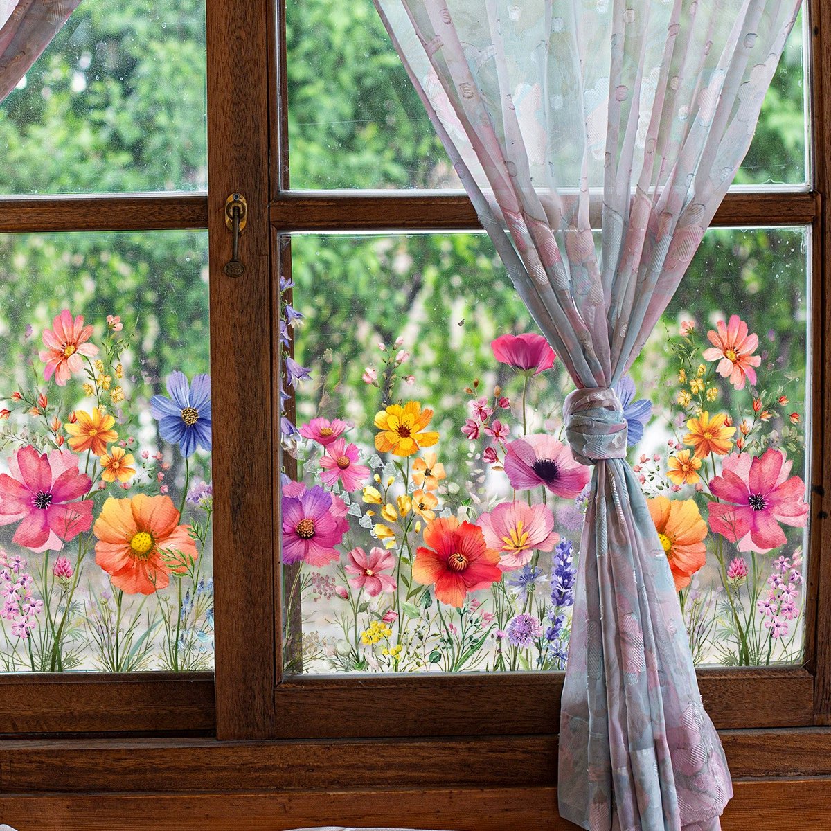 Beidseitiger Fensteraufkleber mit Blumenmotiv (kann auf jede Größe zugeschnitten werden) – 1 kaufen, 1 gratis erhalten! Mivoza Deutschland