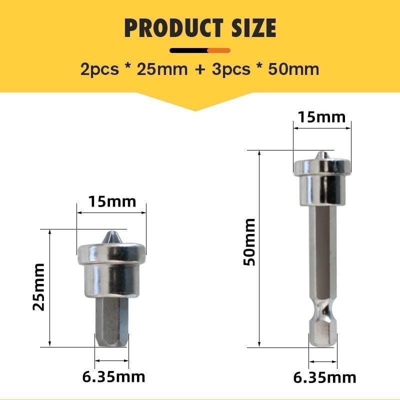 Magnetic Collar Positioning Screwdriver Bits (5PCS/SET) Mivoza Deutschland