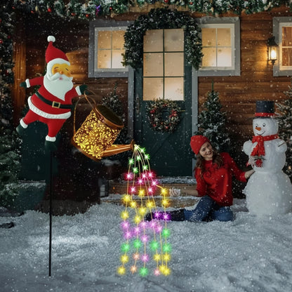 Solar-Gießkanne mit Weihnachtsmann