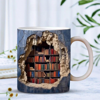 3D-Bücherregal-Keramikbecher