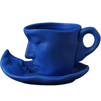 Kreative Keramik-Kuss-Kaffeetasse mit Gesichtsmotiv