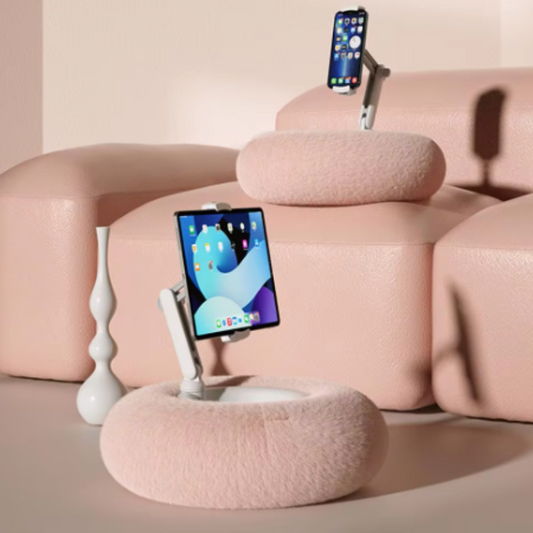 Plüschiger Handy- & Tablet-Halter – Stabiler Halt & Snackschale kombiniert Mivoza Deutschland